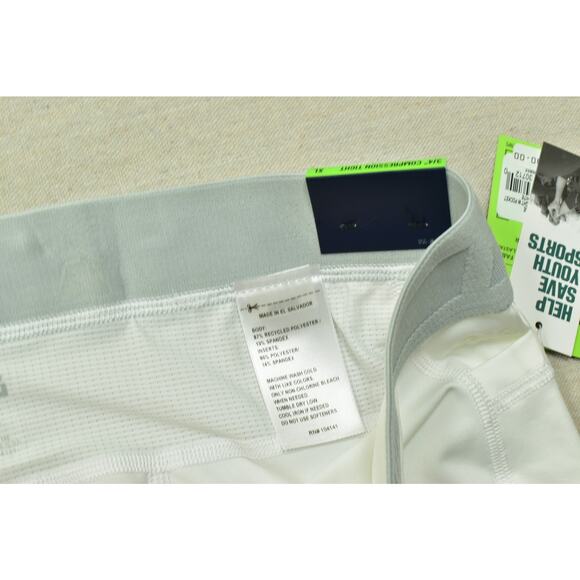 DSG Men's 3/4 Compression Tight Fit Base Layer Pure White Size XL Polyester NEW - Picture 6 of 8